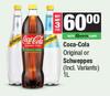 Coca Cola Original Or Schweppes-For 3 x 1L