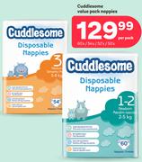 Cuddlesome Value Pack Nappies-60s/54s/52s/50s Per Pack