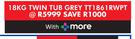LG 18Kg Twin Tub Grey Machine TT1861RWPT
