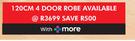 Liberty 120cm 4 Door Robe