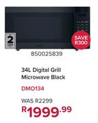 Defy 34L Digital Grill Microwave Black DMO134 850025839