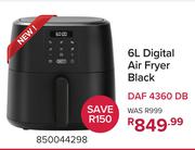 Defy 6Ltr Digital Air Fryer (Black) DAF 4360DB 850044298