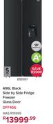 Defy 496Ltr Black Side By Side Fridge Freezer (Glass Door) DFF456 818997