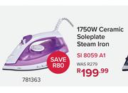 Defy 1750W Ceramic Soleplate Steam Iron SI8059 A1 781363