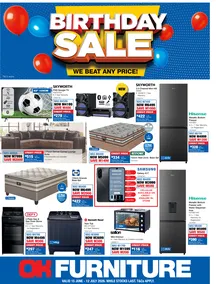 OK Furniture Lesotho : Birthday Sale (15 June - 12 July 2026)