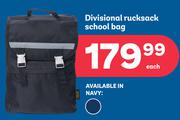 Divisionl Rucksack School Bag-Each