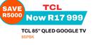 TCL 85" QLED Google TV 85P8K