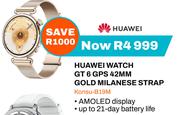 Huawei Watch GT 6GPS 42MM Gold Milanese Strap  Konsu-B19M