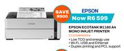 Epson Ecotank M1180 A4 Mono Inkjet Printer C11CG94404SA