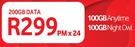 Vodacom Mobile Data-On 200GB Data