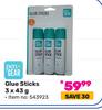 Pen + Gear Glue Sticks 543923-3 x 43g