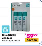 Pen + Gear Glue Sticks 543923-3 x 43g