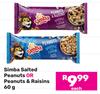 Simba Salted Peanuts Or Peanuts & Raisins-60g Each