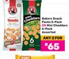 Bakers Snack Packs (5-Pack) Or Mini Cheddars (6-Pack) Assorted-For Any 2