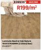 Laminate Neutral Oak Nature 193 x 1376 x 8mm (2.124 Sqm/Box) 81490977-Per Sqm