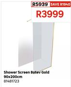 Shower Screen Botev Gold 90 x 200cm 81481723
