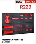 Pegboard Kit Plastic Red 81422604
