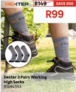 Dexter 3 Pairs Working High Socks 81494353
