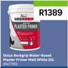 Dulux Rockgrip Water-Based Plaster Primer Matt White 81477192-20Ltr