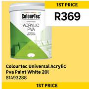 Colour Tec Universal Acrylic PVA Paint White 81493288-20Ltr