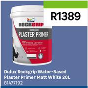 Dulux Rockgrip Water-Based Plaster Primer Matt White 81477192-20Ltr