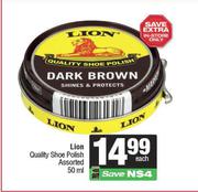 Lion Quality Shoe Polish Assorted-50ml Each
