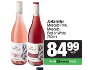 Jakkelsvlei Moscato Pink, Moscato Red Or White-750ml Each