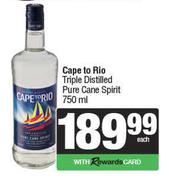 Cape To Rio Triple Distilled Pure Cane Spirit-750ml Each