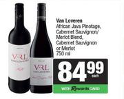Van Loveren African Java Pinotage,Cabernet Sauvignon/Merlot Blend,Cabernet Sauvignon-750ml Each