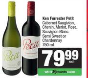 Ken Forrester Petit Cabernet Sauvignon,Chenin,Merlot,Rose,Semi Sweet Or Chardonnay-750ml Each
