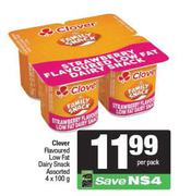 Clover Flavoured Low Fat Dairy Snack Assorted-4 x 100g Per Pack