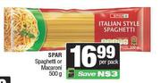 Spar Spaghetti Or Macaroni-500g Per Pack
