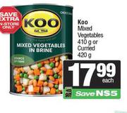 Koo Mixed Vegetables 410g Or Curried 420g-Each