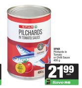 Spar Pilchards In Tomato Or Chilli Sauce-400g