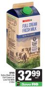 Spar Extra Shelf Life Full Cream Or Low Fat Milk-2L