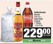 Buffelsfontein Brandy 750ml + Coca Cola Original 1.25L + Ice 2Kg-Each