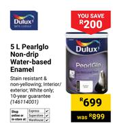 Dulux Pearlglo Non-Drip Waster-Based Enamel 146114001-5Ltr