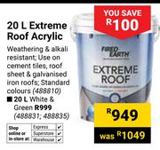 Fired Earth Extreme Roof Acrylic 488810-20Ltr
