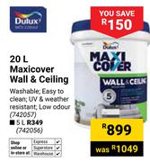 Dulux Maxicover Wall & Ceiling 742057-20Ltr