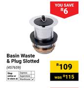 Basin Waste & Plug Slotted 457659