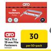 Aro 140 x 75 x 19mm File Fasteners 444322-Per 50 Pack