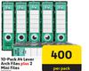 10 Pack A4 Lever Arch Files Plus 2 Mini Files 258810