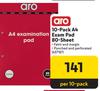 Aro 10 Pack A4 Exam Pad 80 Sheet 437187