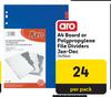 Aro A4 Board Or Polypropylene File Dividers Jan Dec 147644