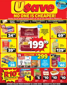 Usave Gauteng, Mpumalanga, Limpopo & North West : No One Is Cheaper (22 June - 12 July 2026)