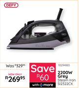 Defy 2200W Grey Steam Iron SI2322CX 10294865