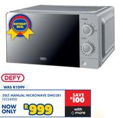 Defy 20L Manual Microwave DMO381 10124950