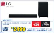 LG 2.1 Channel Surround Soundbar 140W 10322384