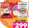 Excella Long Grain Rice 10kg + Golden Cloud Wheat Cake Flour 10kg +ACE Super Maize Meal 10kg-For All