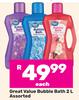 Great Value Bubble Bath Assorted-2Ltr Each
